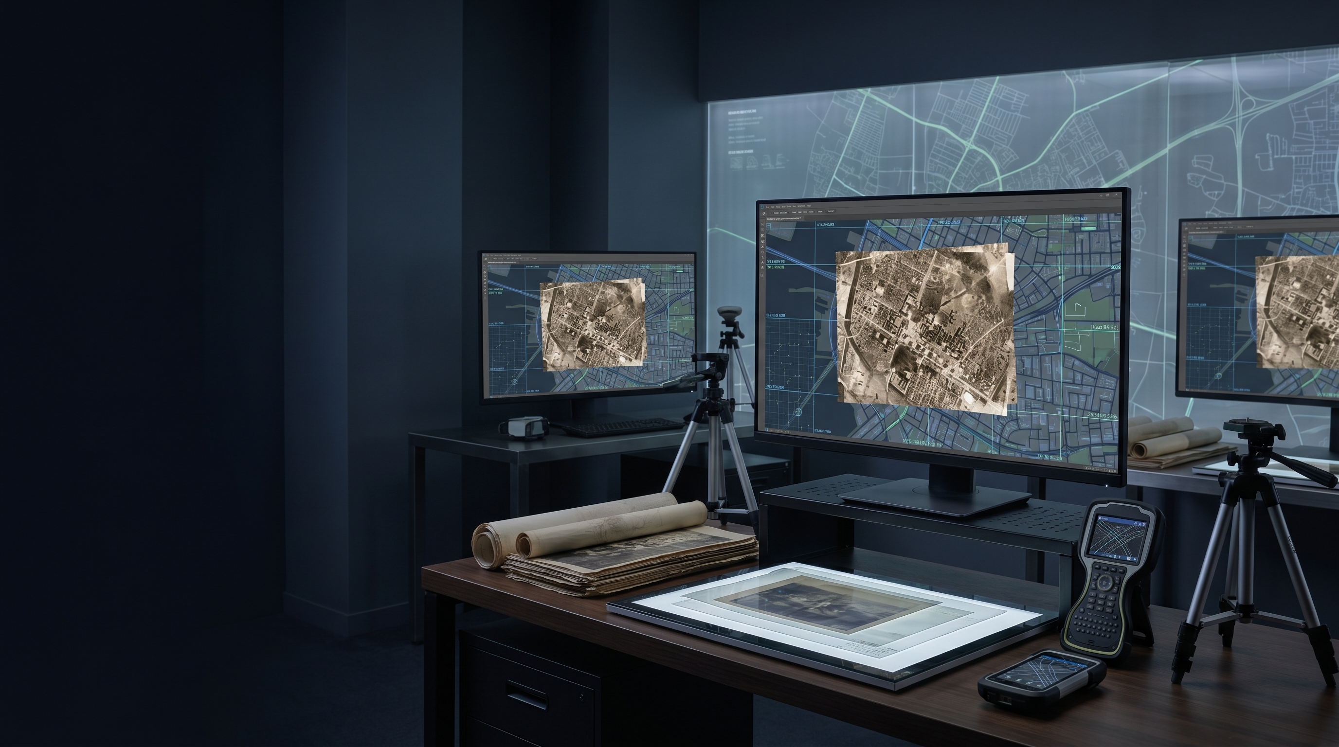 Historical aerial imagery georeferencing workflow